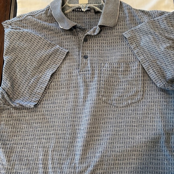 John Henry Gray and White Size XL Short Sleeve Shirt Front Pocket Gently Worn - Picture 5 of 5